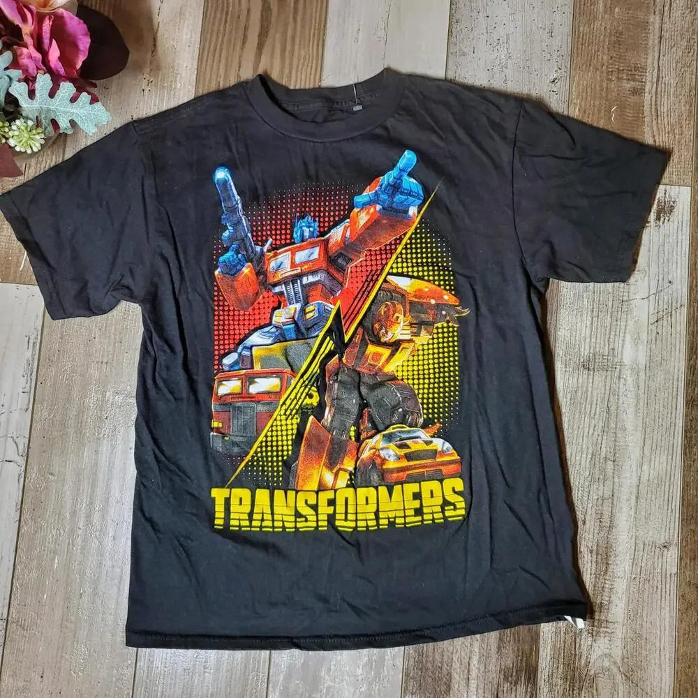 Transformers Boys Size XL (14-16) Black Graphic T-Shirt 100% Cotton NWOT